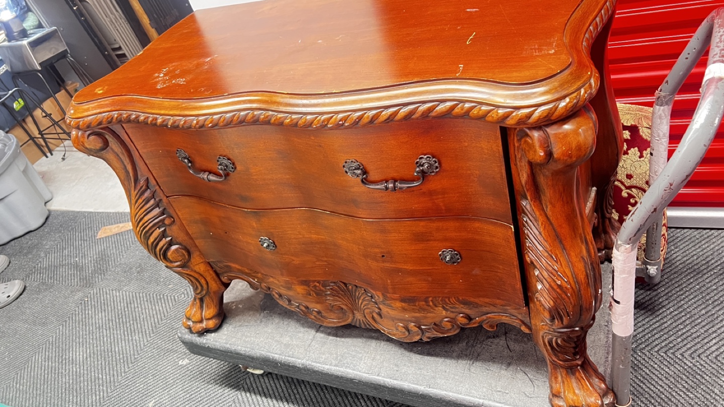 Ornate Wooden Two-Drawer Chest