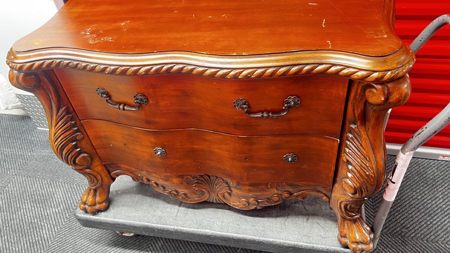 Ornate Wooden Two-Drawer Chest - photo 2