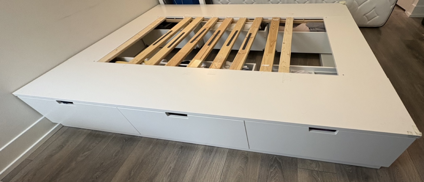 IKEA NORDLI Queen Bed Frame with Storage - White - photo 4