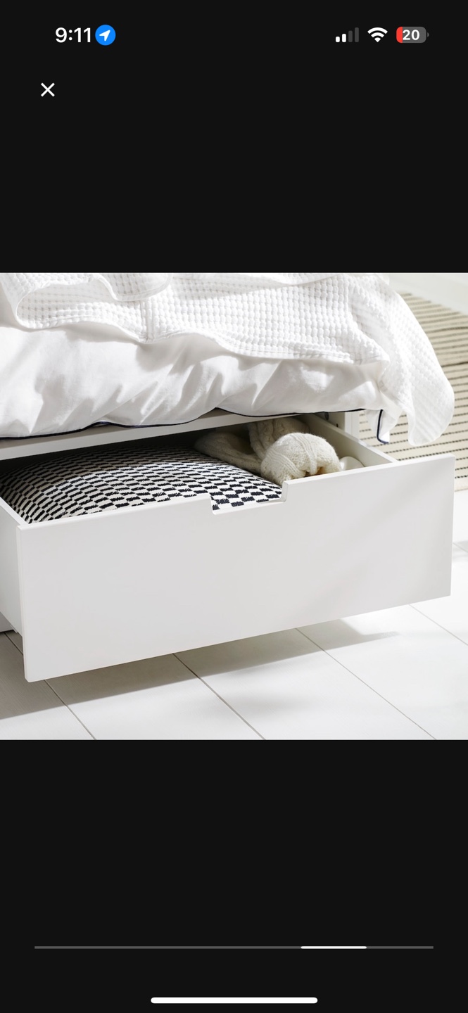 IKEA NORDLI Queen Bed Frame with Storage - White - photo 3