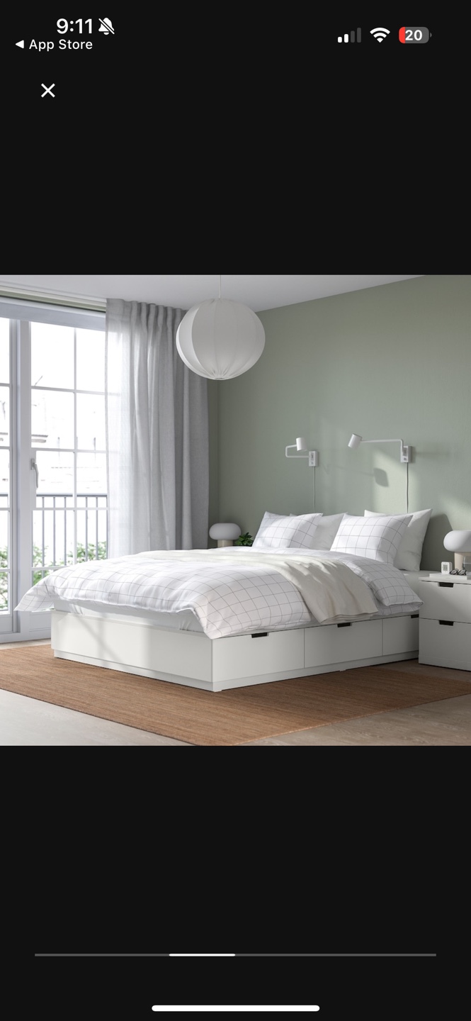 IKEA NORDLI Queen Bed Frame with Storage - White - photo 2