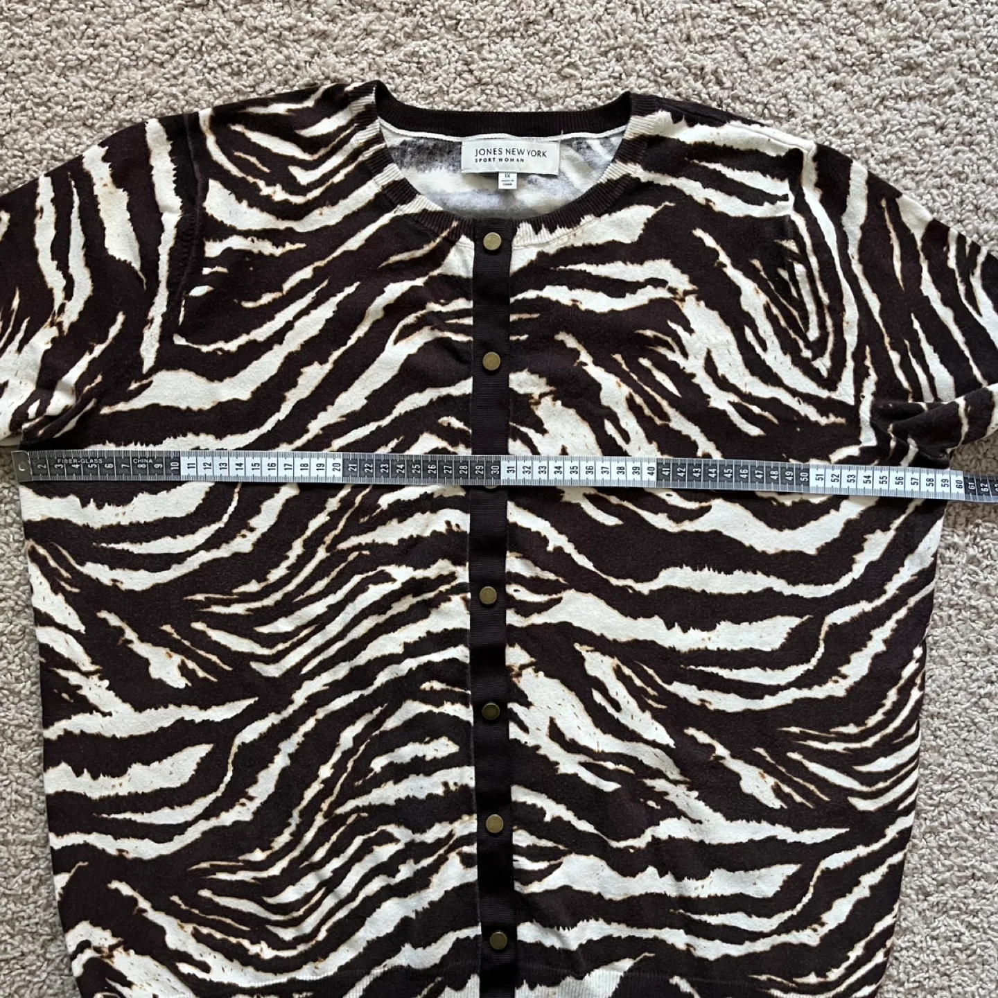 Jones New York Sport Woman Zebra Print Cardigan image indicator(3)