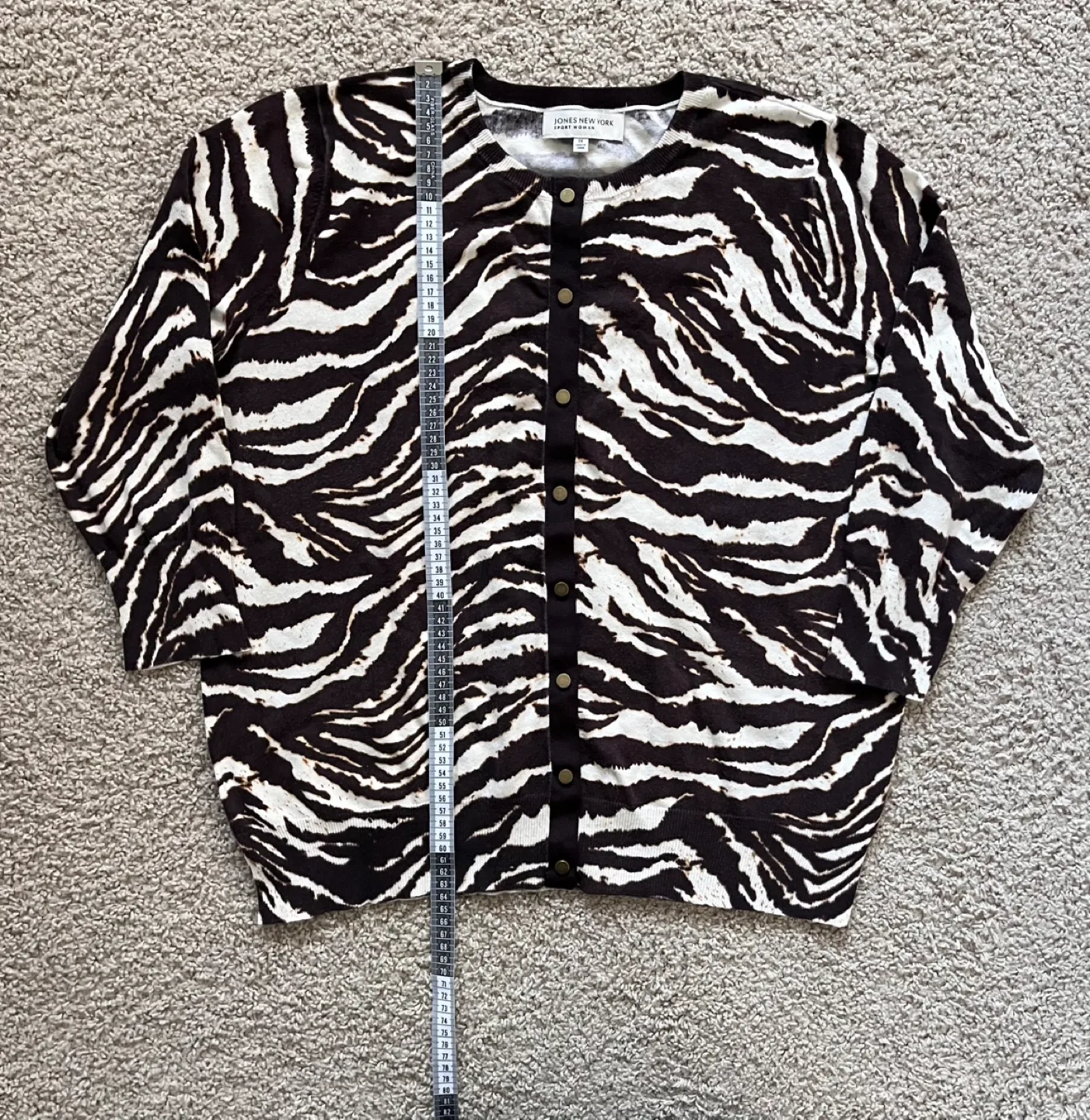 Jones New York Sport Woman Zebra Print Cardigan image indicator(2)