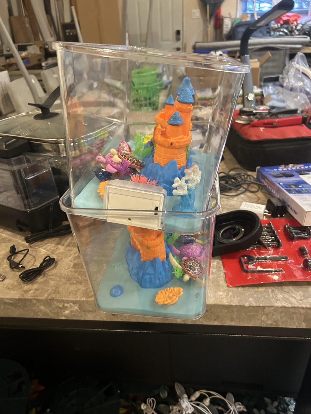 Small Aquarium Kit with LED Light and Castle Decor - photo 2