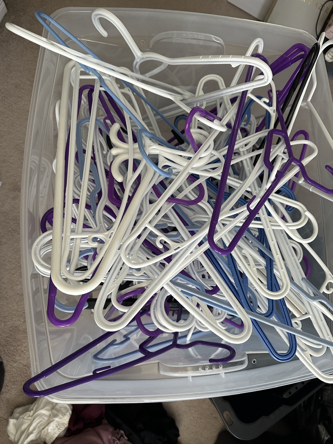 Bulk lot of plastic hangers