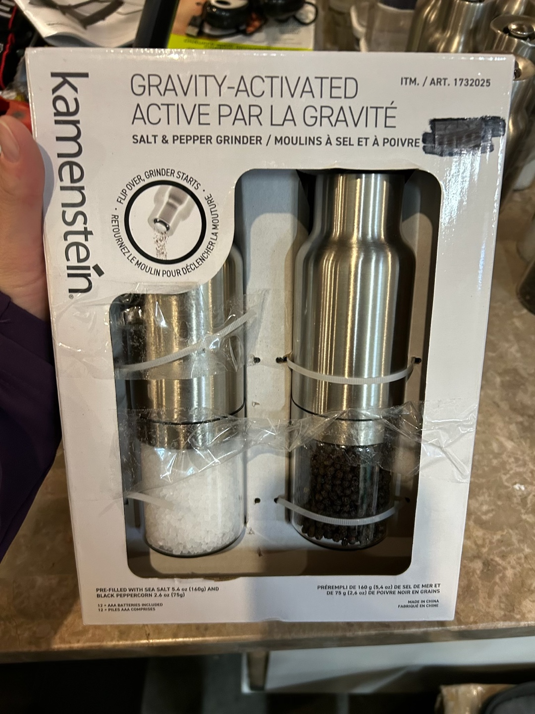 Kamenstein Gravity-Activated Salt and Pepper Grinder Set