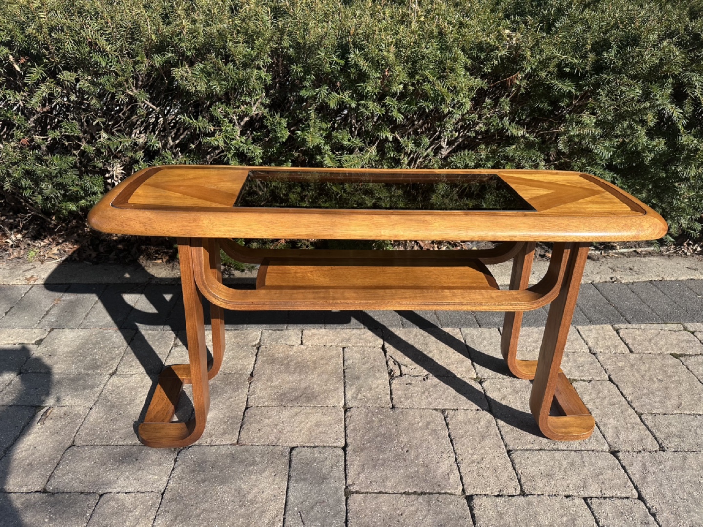 Mid Century Modern MCM bent wood TEAK table