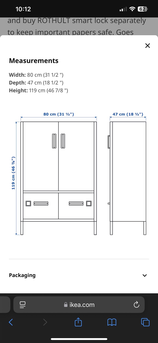 Ikea cabinet IDÅSEN Cabinet with doors and drawers, blue - photo 3