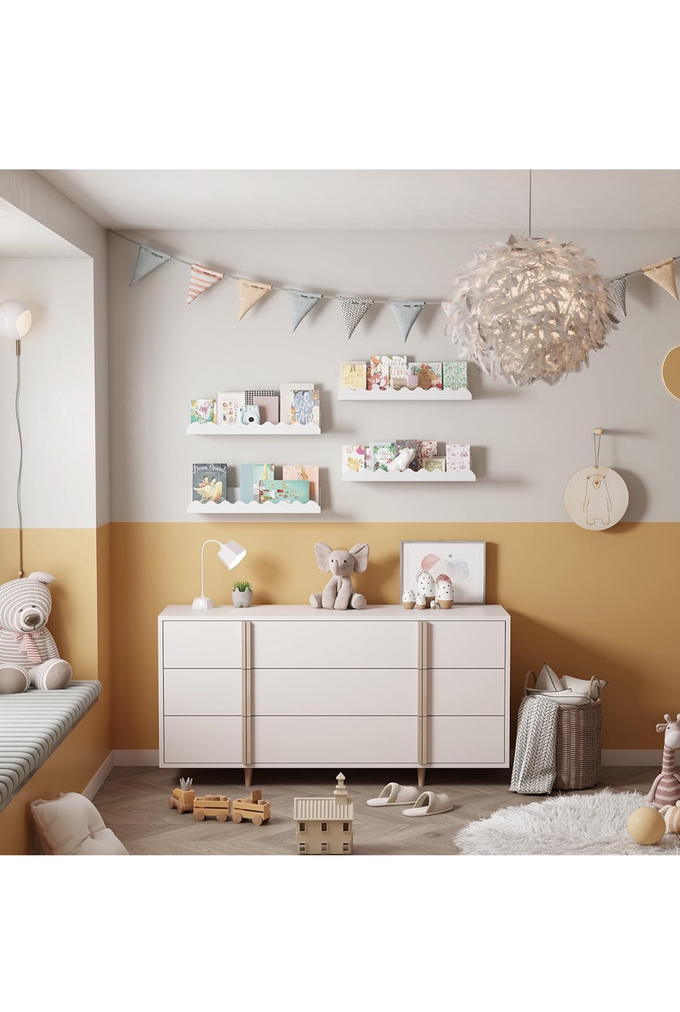 Set of 4 White Floating Shelves - photo 2
