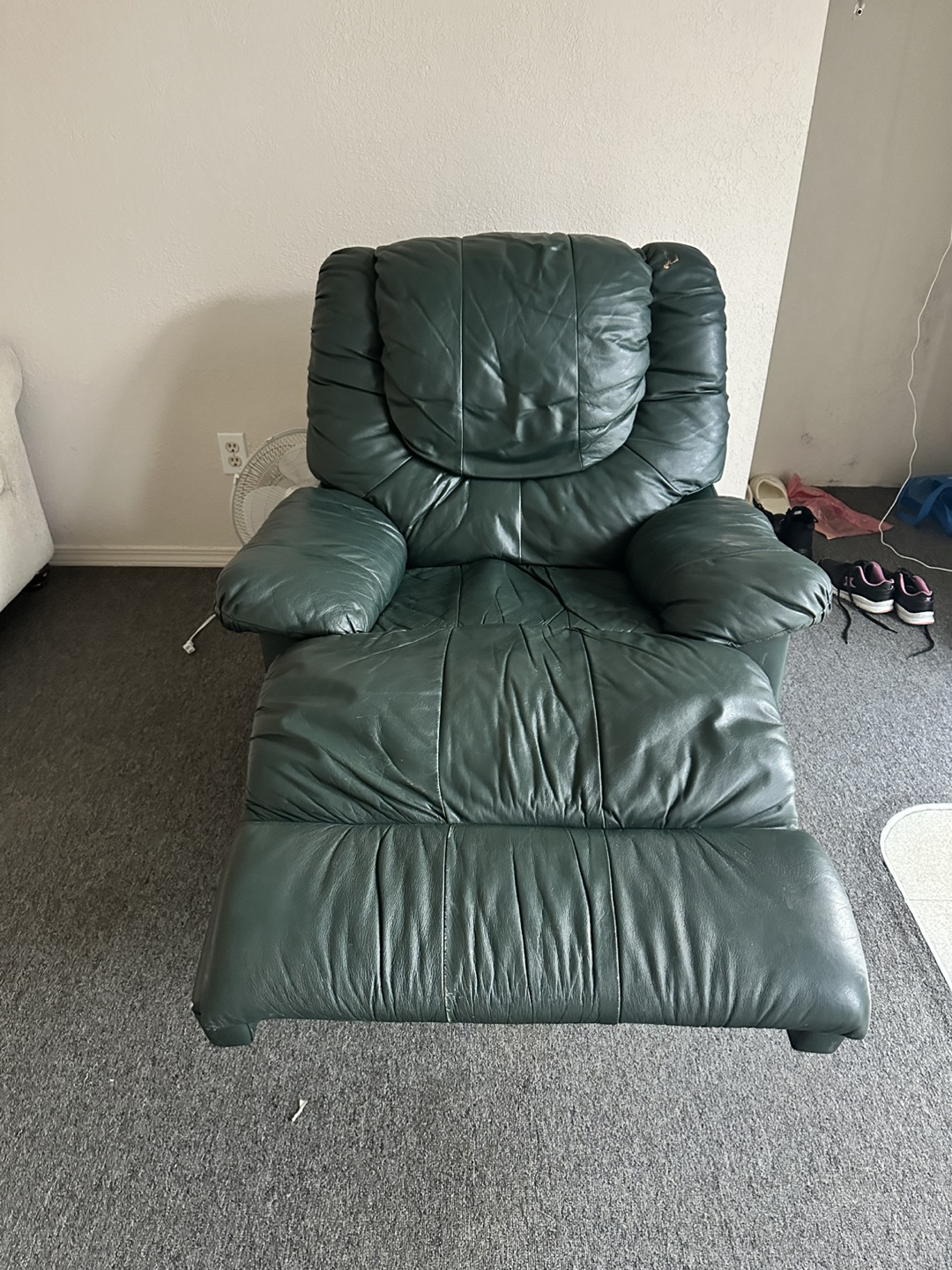 Dark Green Leather Recliner