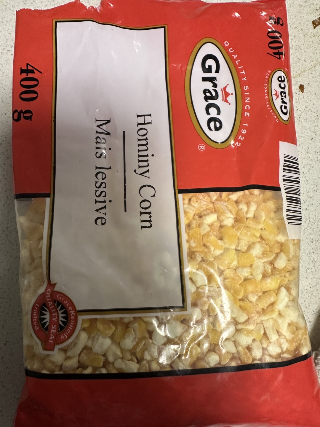 400g Bag of Grace Hominy Corn