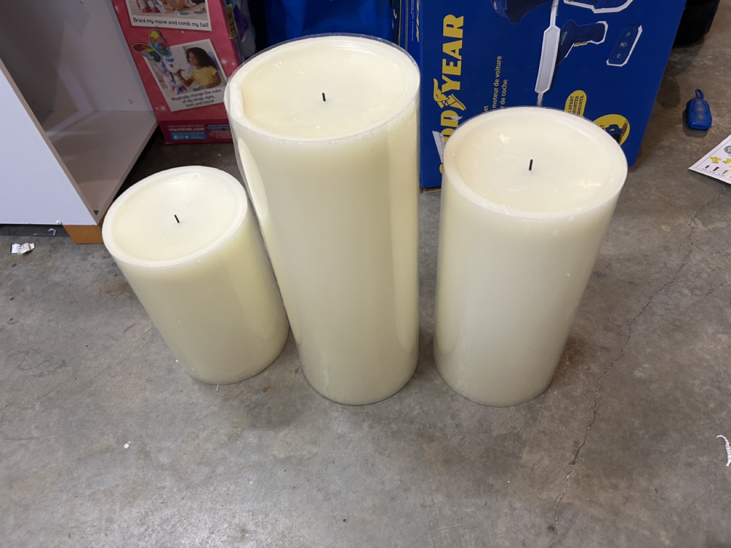 Set of Three LED Pillar Candles