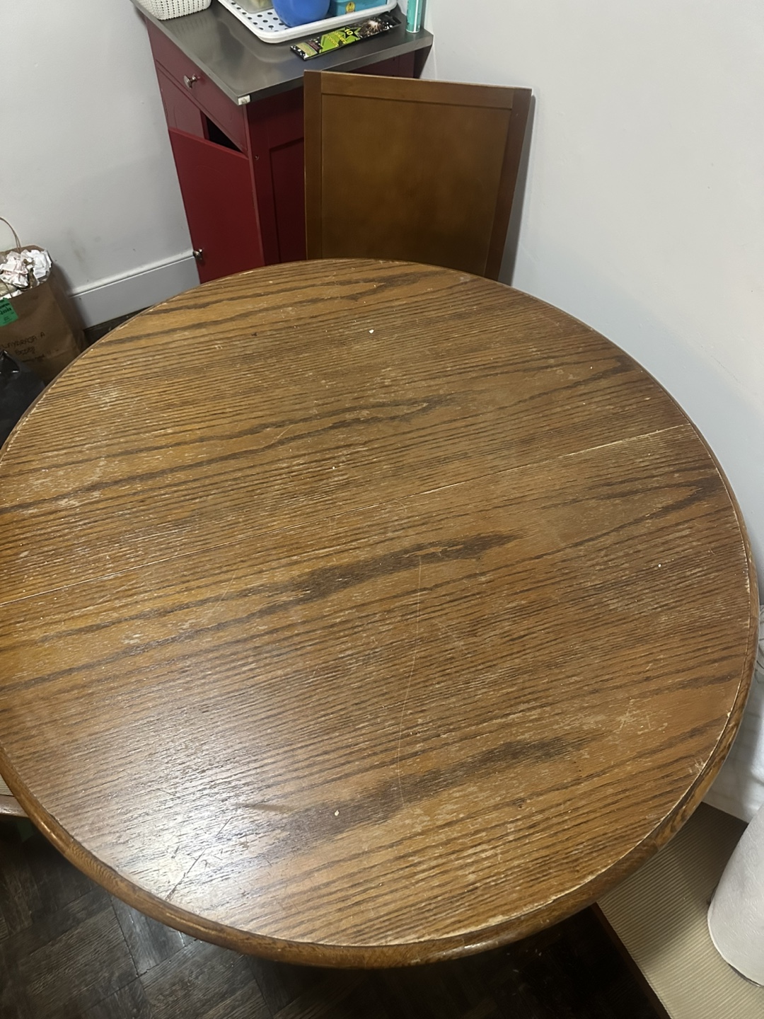 Round Wood Dining Table Set with 3 Chairs - photo 2