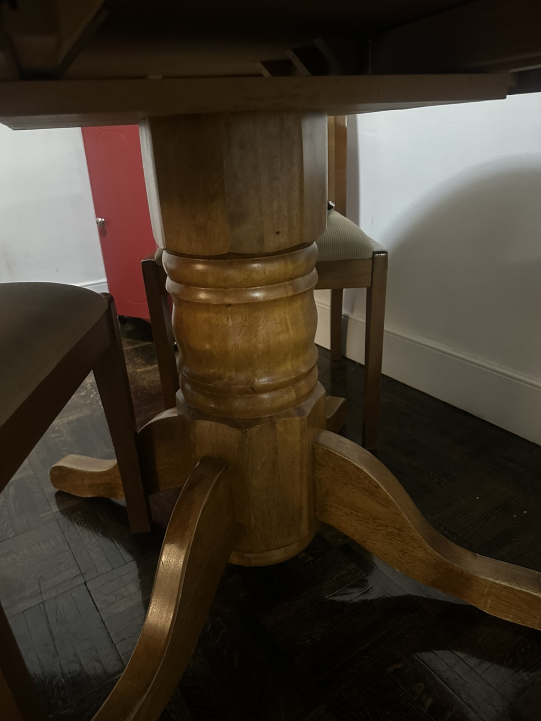 Round Wood Dining Table Set with 3 Chairs - photo 4