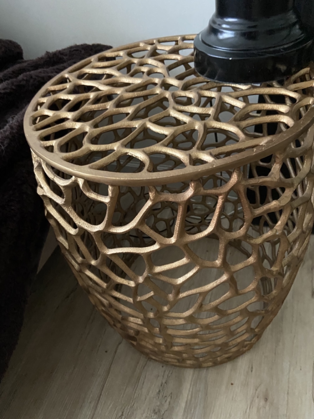 Gold Metal Accent Table - photo 2