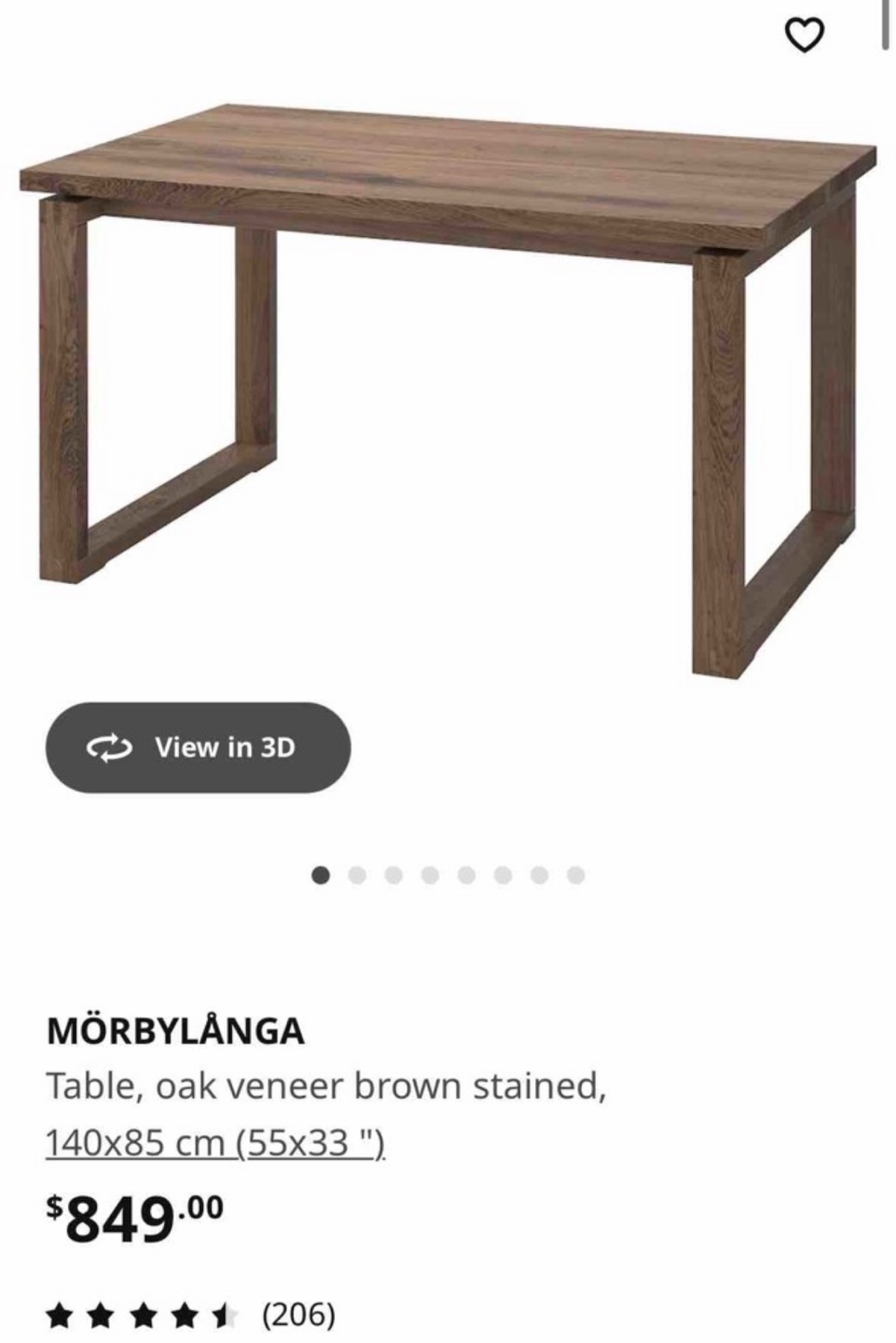 MÖRBYLANGA IKEA Dining Table - Oak Veneer - photo 2