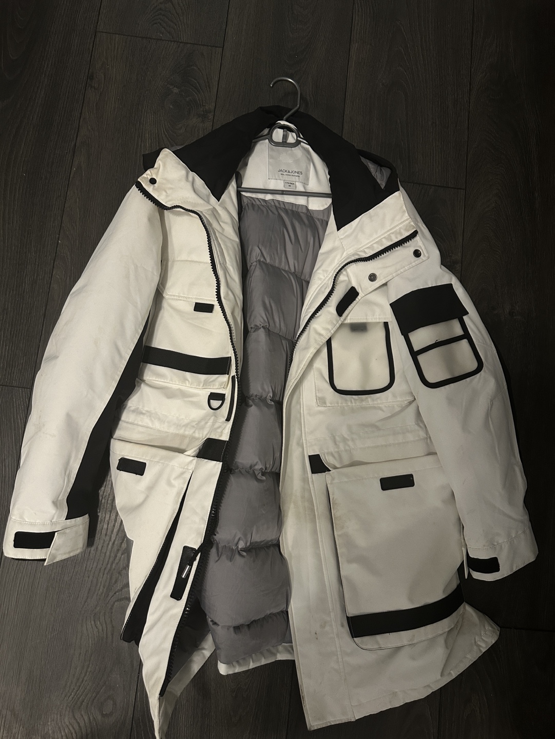Jack & Jones Men's Size Medium White Down-Filled Puffer Jacket