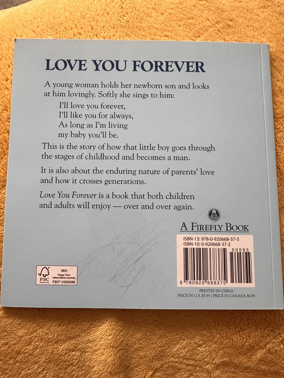 Love You Forever by Robert Munsch paperback - photo 2