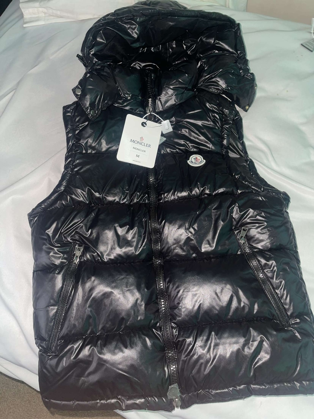 Moncler Black Puffer Vest  - Size M
