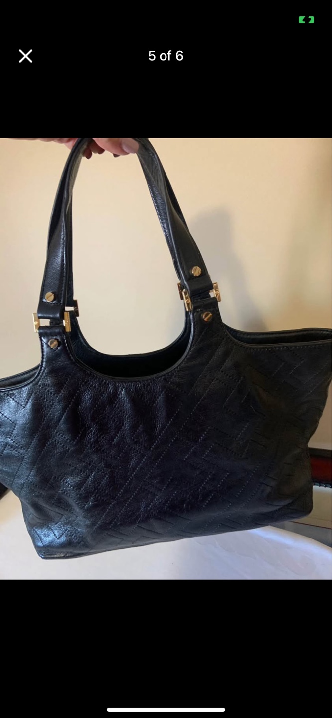 Tory Burch Black Leather Tote Bag