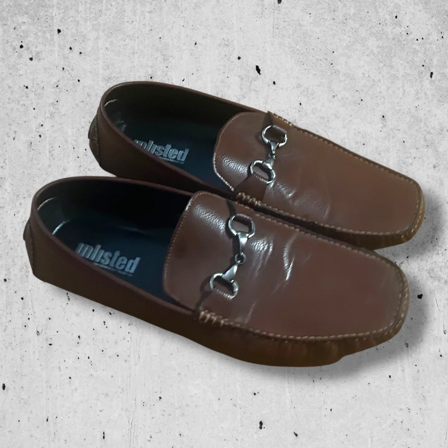 Men's Brown Leather Loafers/Dress Shoes, US Men’s 15 image indicator(2)