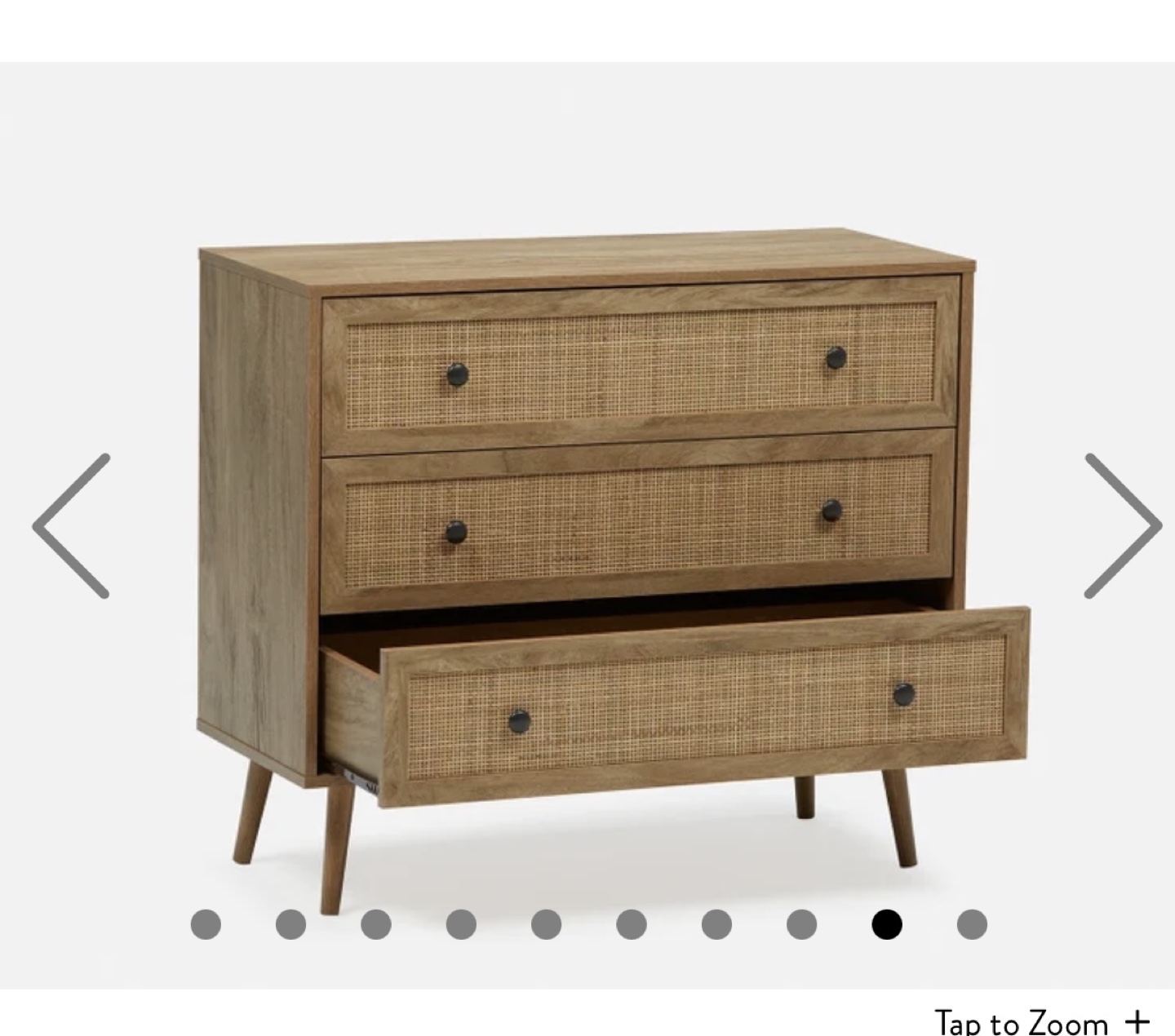 Three-Drawer Dresser with Rattan Fronts - photo 2