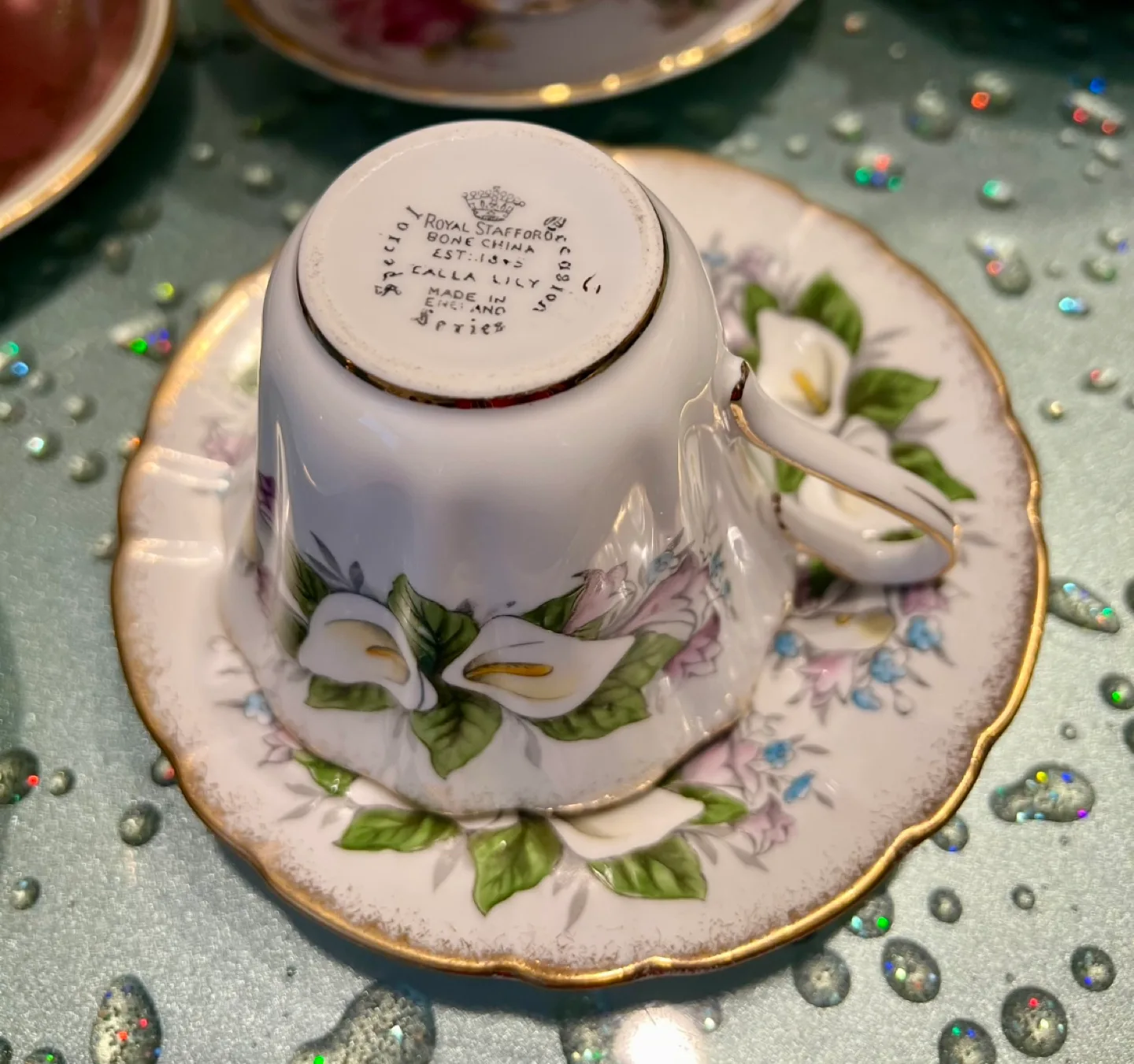 Vintage Royal Stafford Calla Lily Teacup and Saucer image indicator(5)