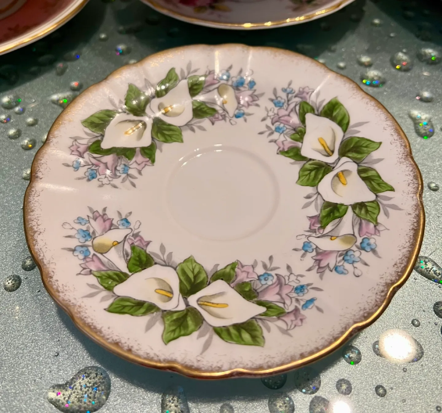 Vintage Royal Stafford Calla Lily Teacup and Saucer image indicator(2)