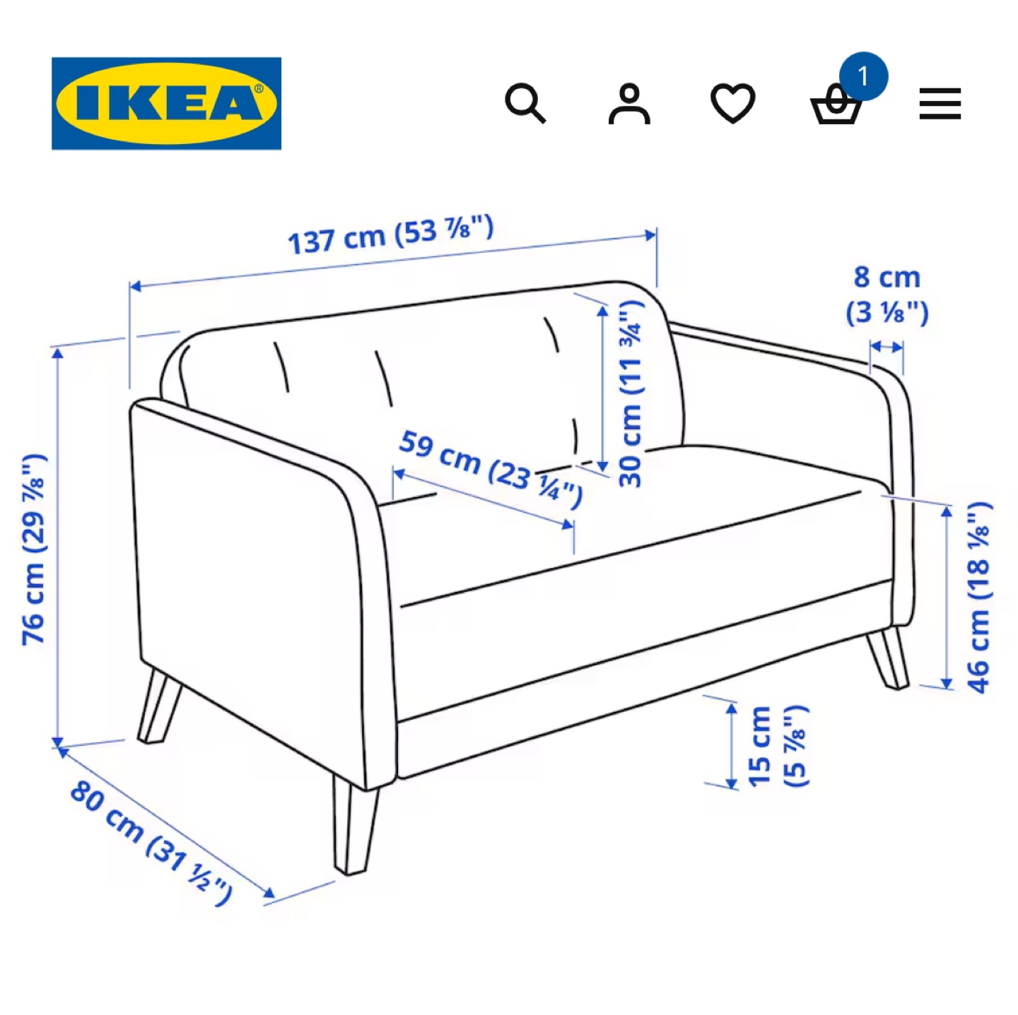 IKEA LINANÄS Loveseat - Beige - photo 3