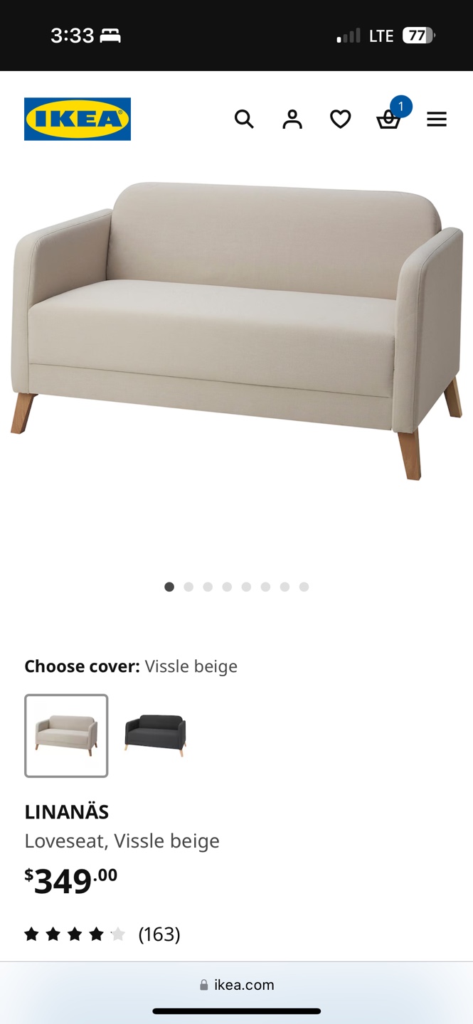 IKEA LINANÄS Loveseat - Beige - photo 2