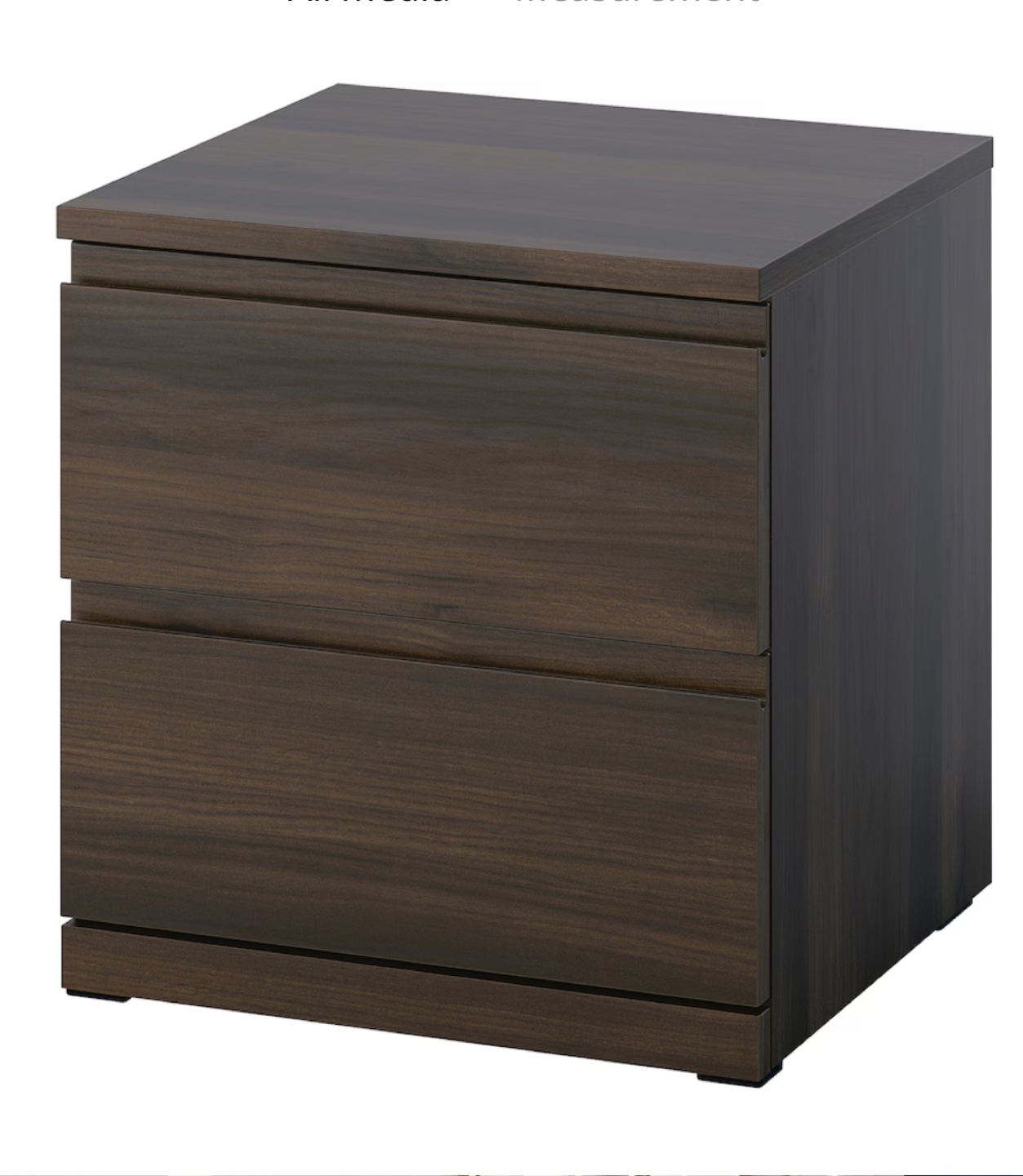 Dark Brown Two-Drawer Nightstand