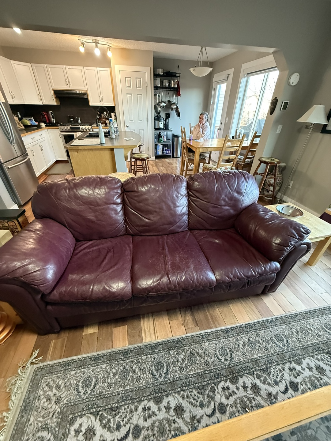 Burgundy Leather Sofa and Loveseat Set - photo 4