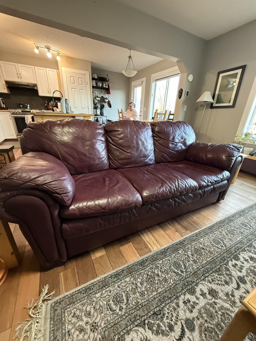 Burgundy Leather Sofa and Loveseat Set - photo 2