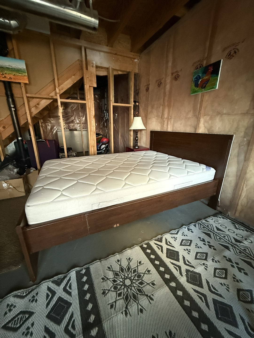Double bed frame with mattress - photo 2