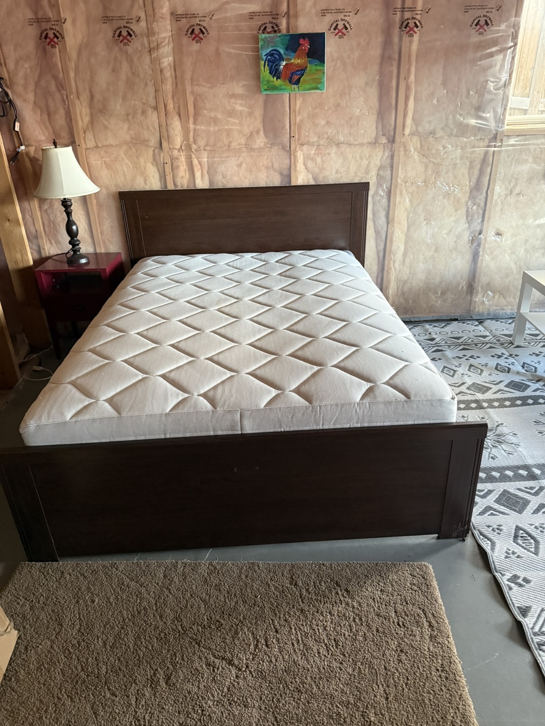 Double bed frame with mattress