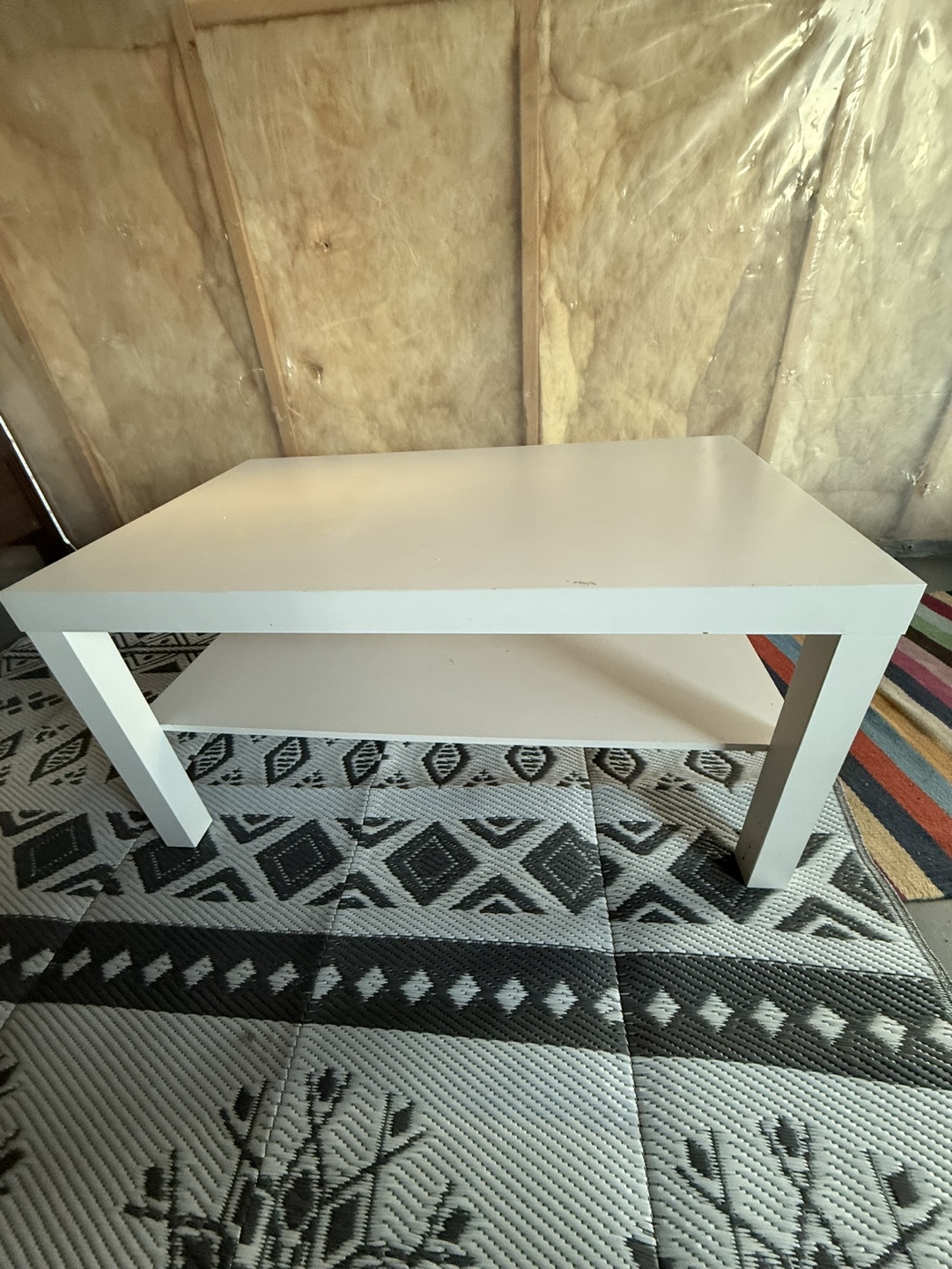 White Coffee Table with Shelf