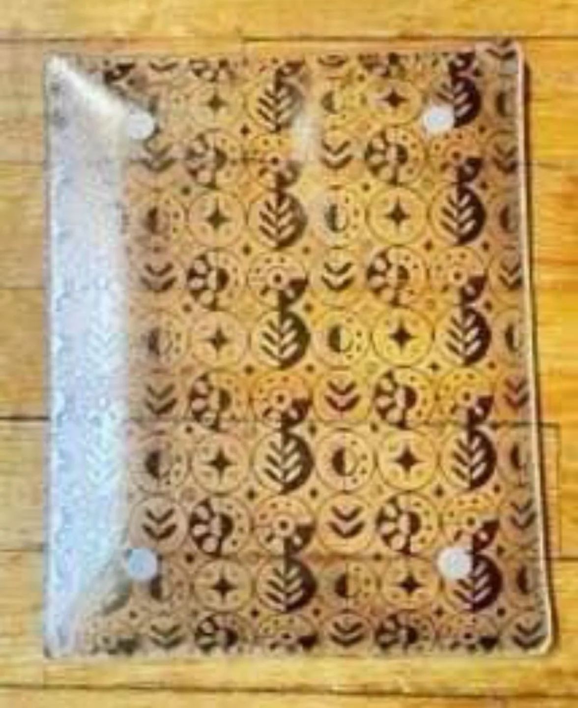 Decorative Glass Tray with Gold-Tone Etchings, Like New image indicator(5)