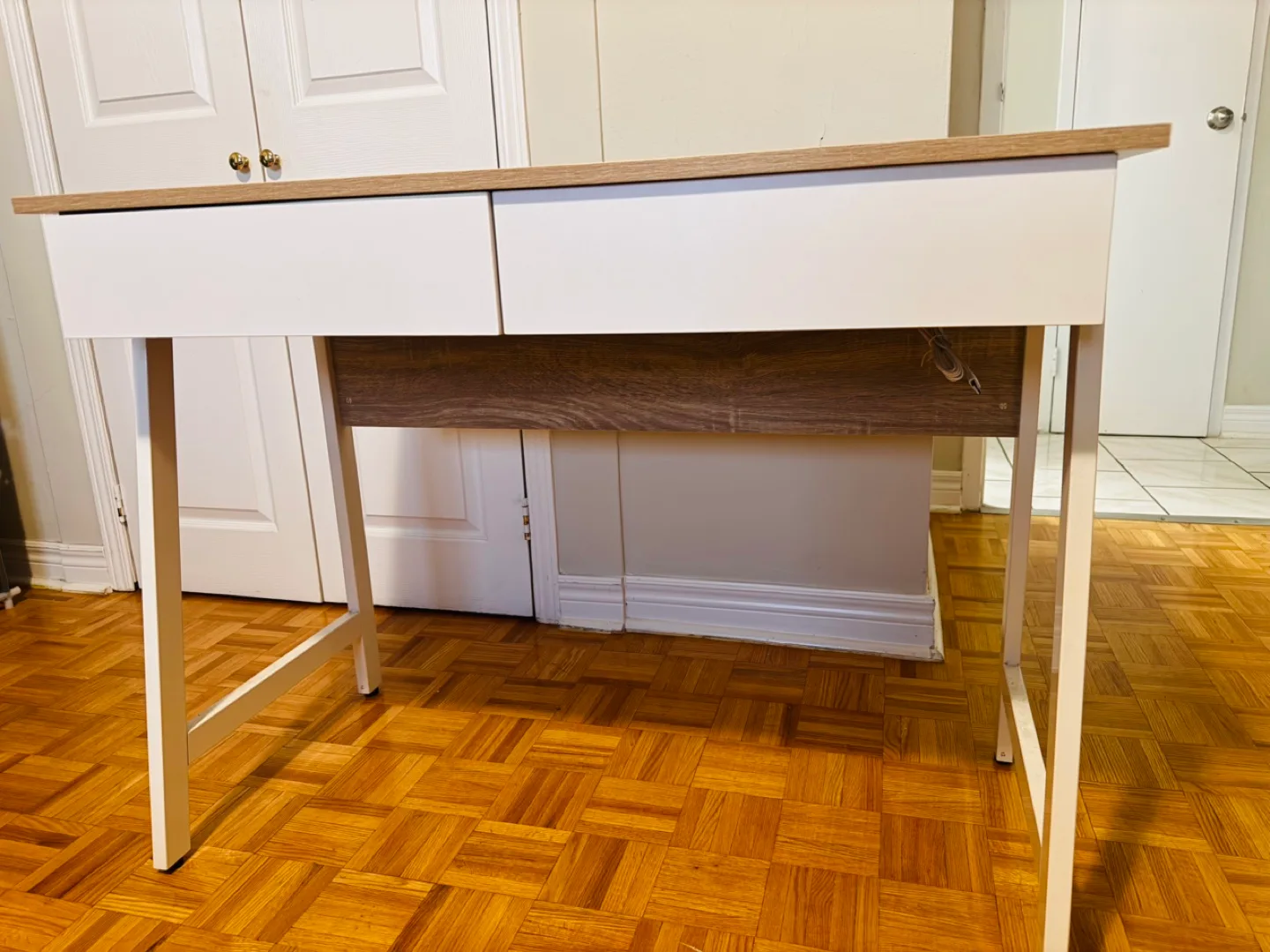 Modern Two-Drawer Writing Desk image indicator(5)