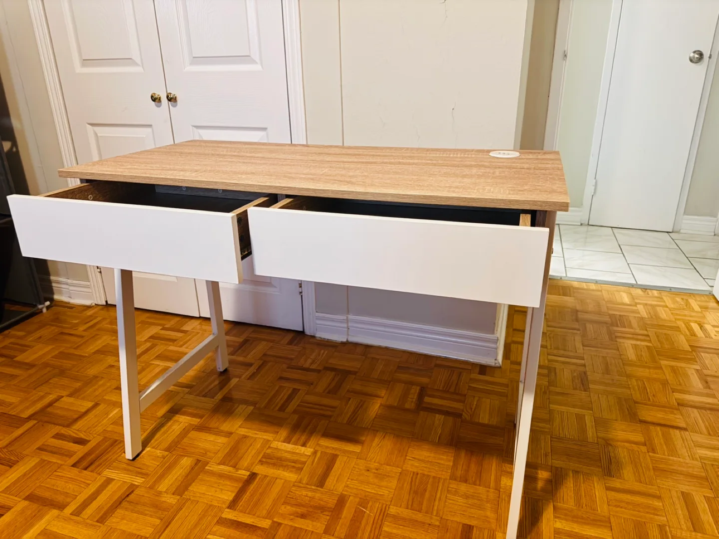 Modern Two-Drawer Writing Desk image indicator(2)