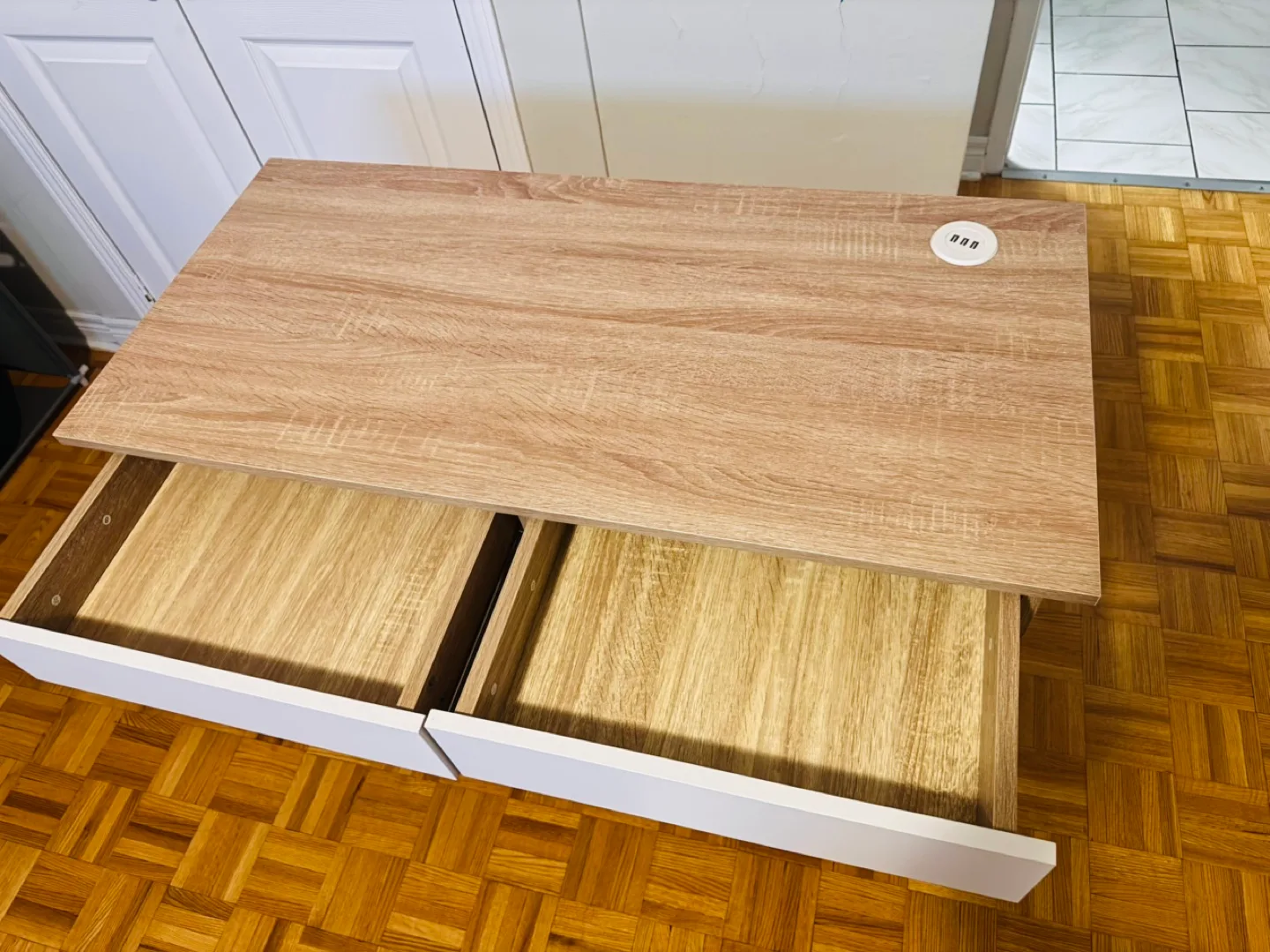 Modern Two-Drawer Writing Desk image indicator(3)