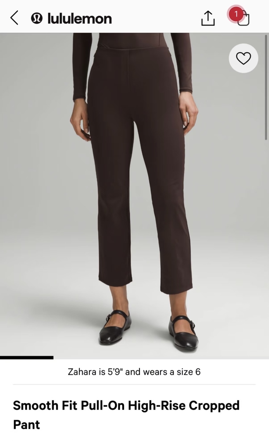 Lululemon Smooth Fit Pull-On High-Rise Cropped Pants