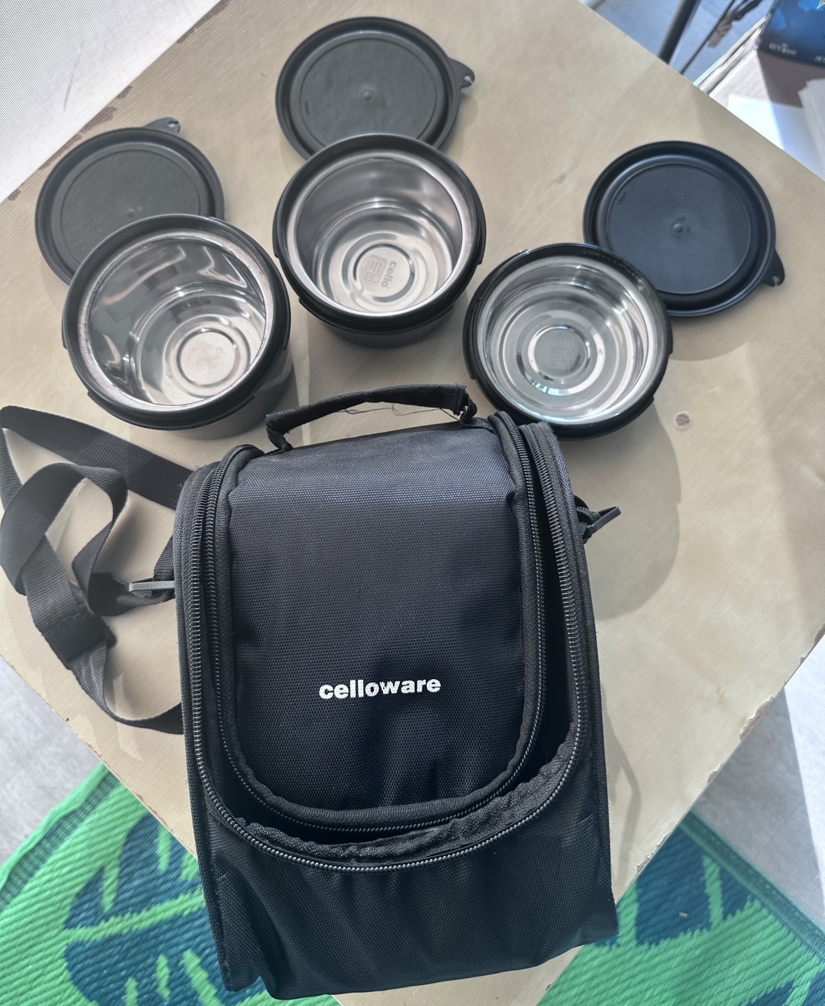 Cello Lunch Bag with Three Stainless Steel Containers - photo 2