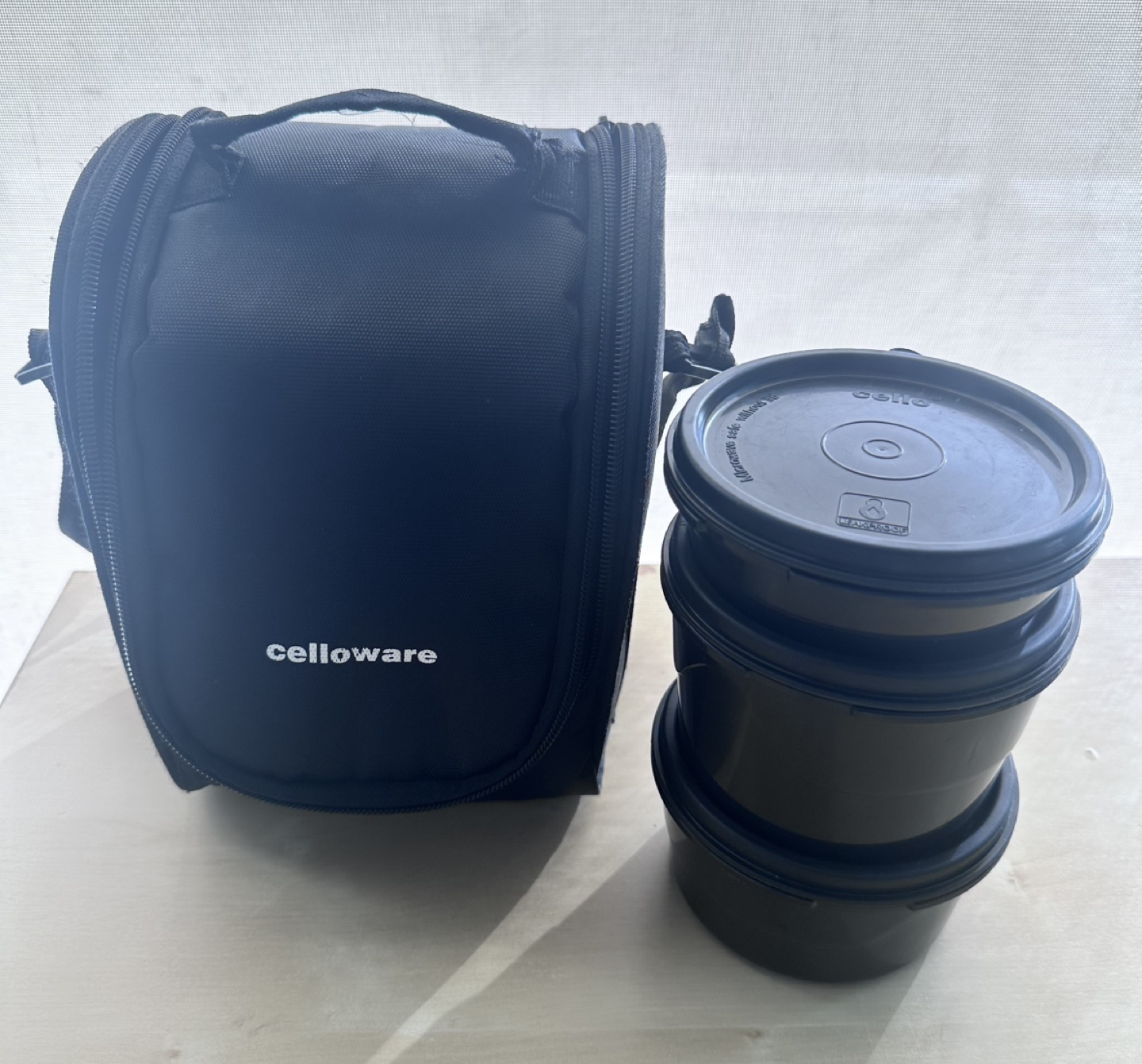 Cello Lunch Bag with Three Stainless Steel Containers
