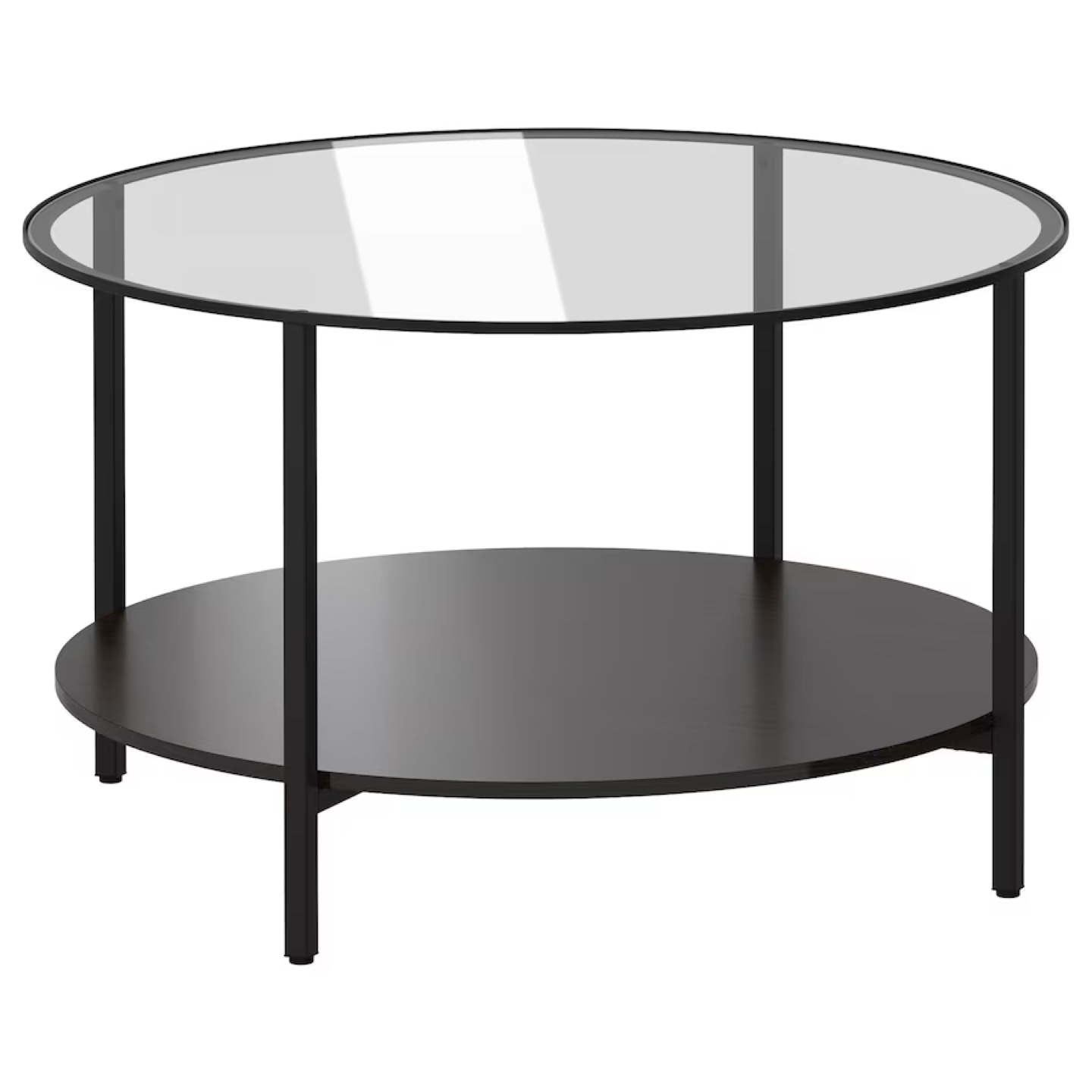 IKEA Glass Top Coffee Table with Lower Shelf