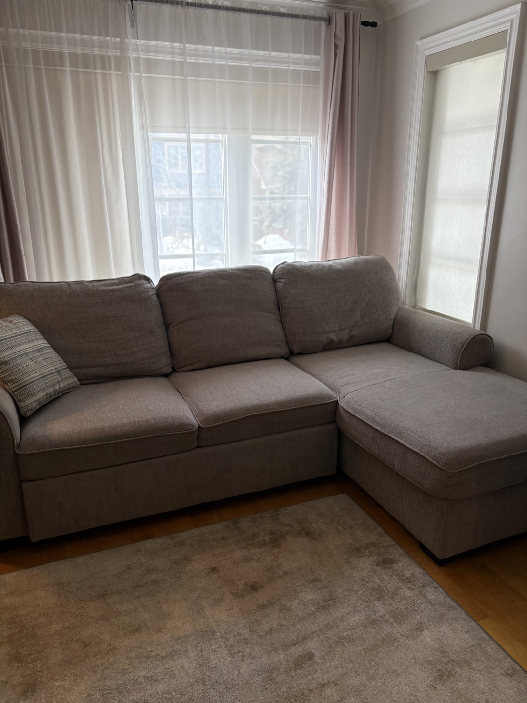 Grey Sectional Sofa with Pull-Out Sleeper
