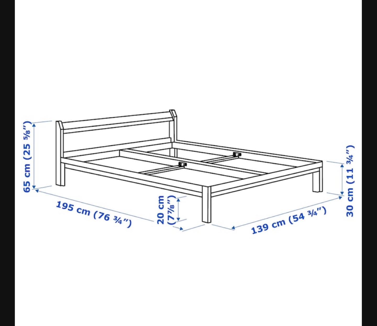 IKEA Neiden Bed Frame with Slatted Base - photo 2