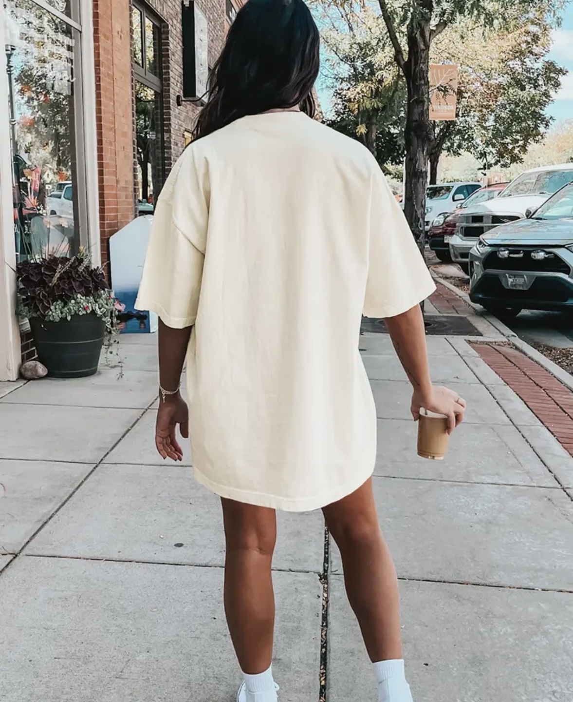 Short Sleeve T-Shirt Dress with Flower Graphic - photo 2