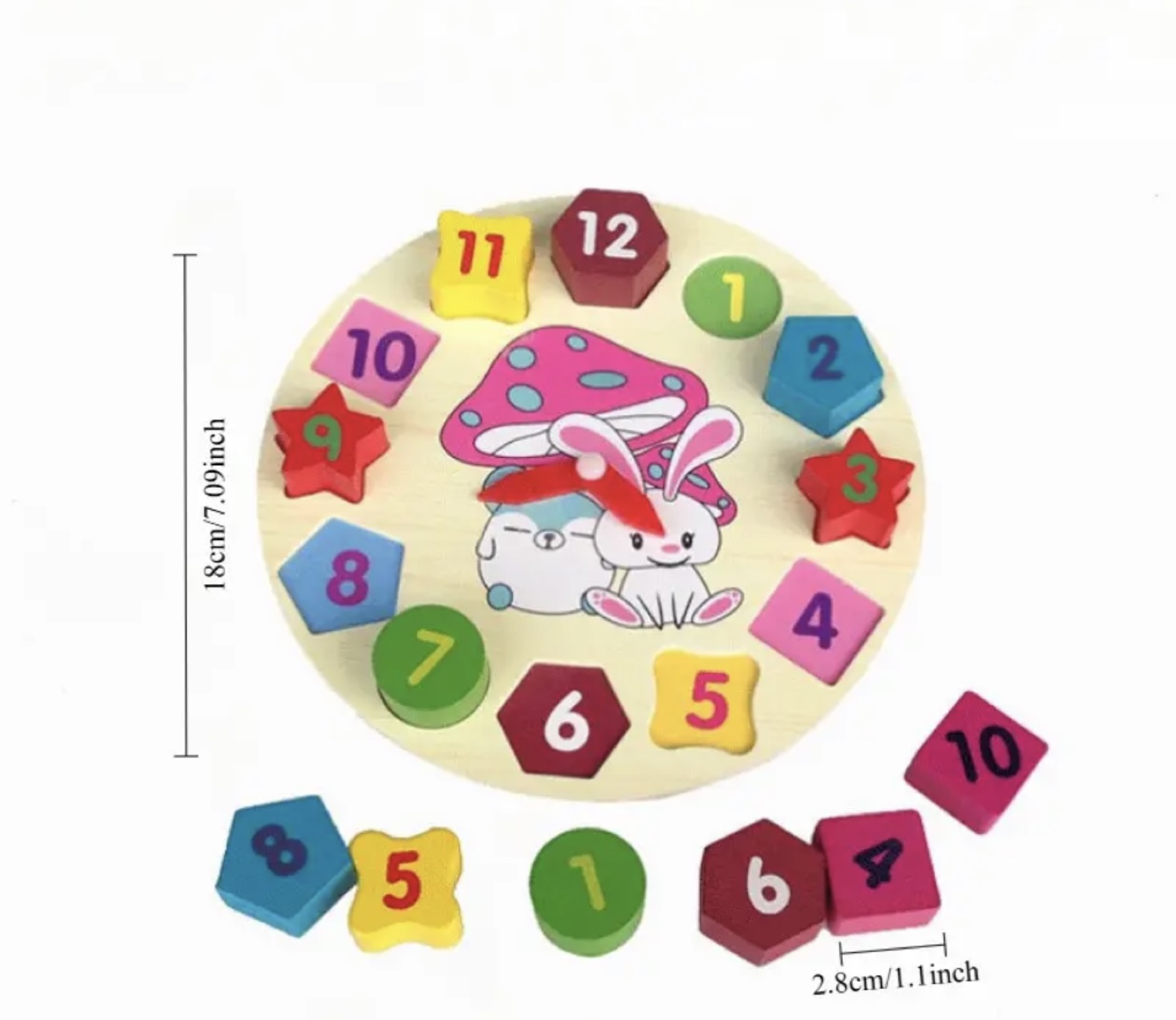 Educational Wooden Clock Puzzle Toy for Kids - photo 2