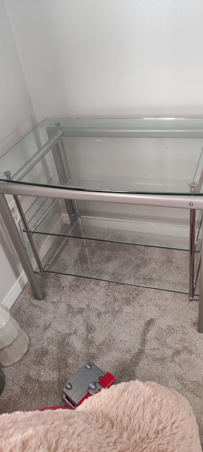Glass and Metal TV Stand