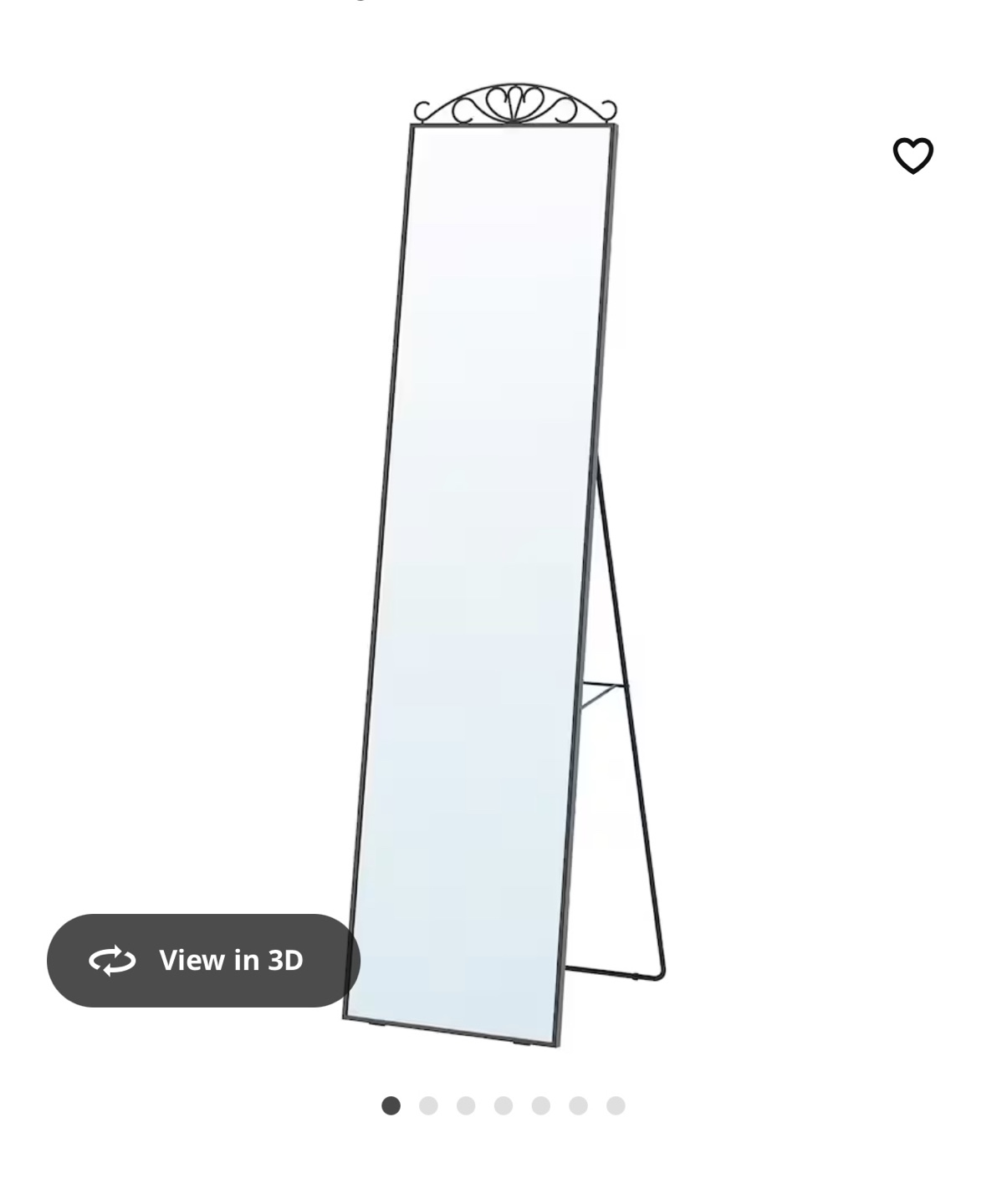 Full Length Freestanding Mirror with Black Metal Frame